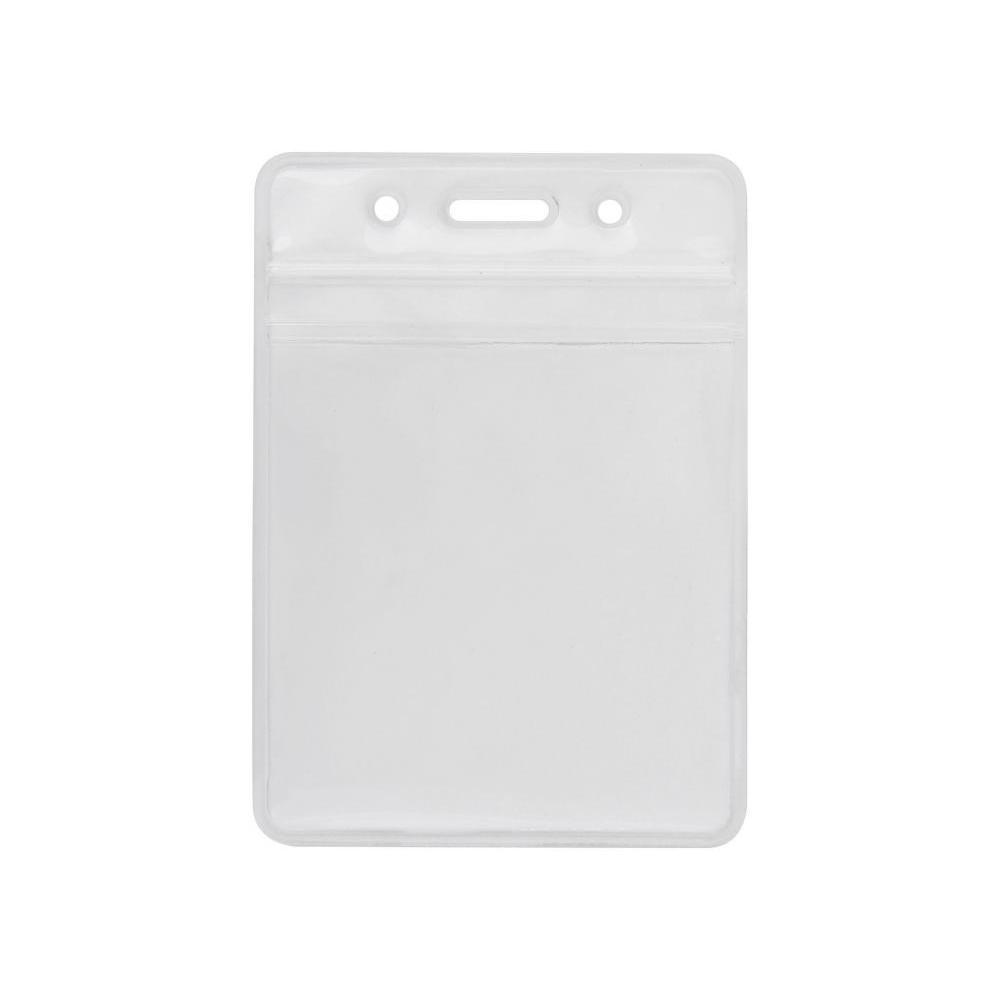 Бейдж вертикальный с вашим лого, 75х95 мм замок zip lock, PVC